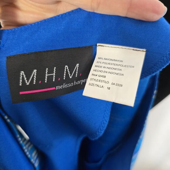 Vintage 90s Tank Top Blouse Size 16 Womens Stripe Blue Button Back Spring Summer - Picture 10 of 13